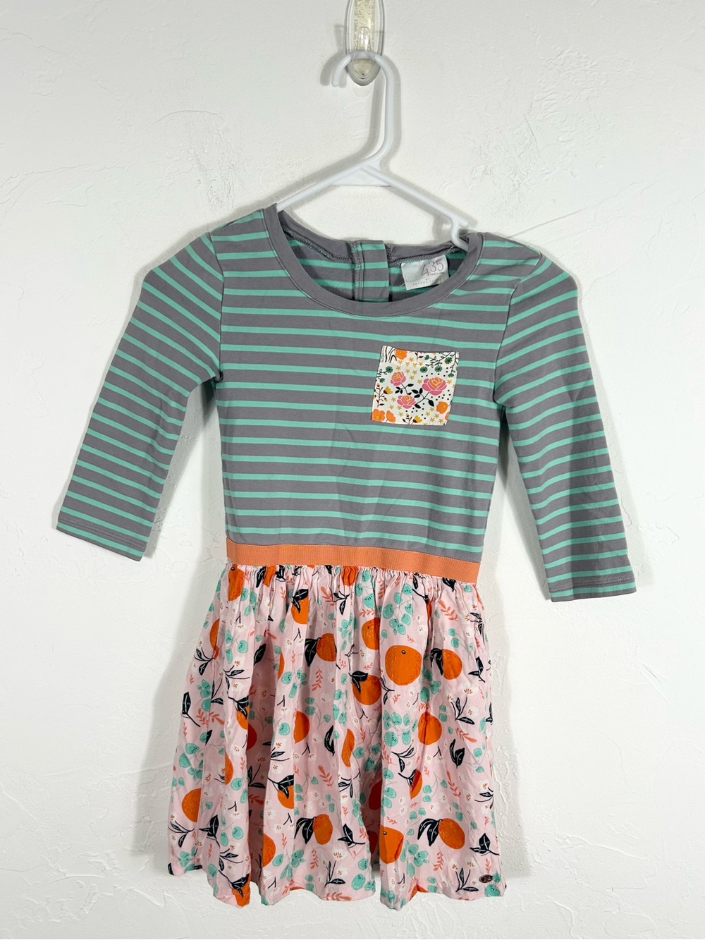 435 Matilda Jane Joanna Gaines Fresh Squeezed Orange Striped Dress Size 8